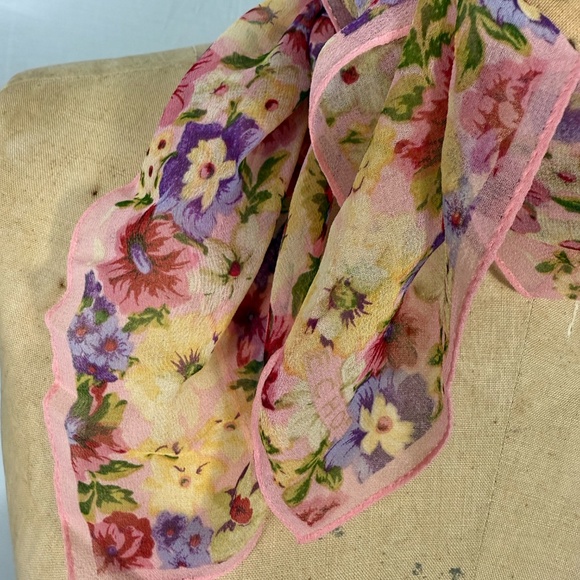 Echo Pink and Yellow Floral Sheer Scarf - Picture 3 of 6